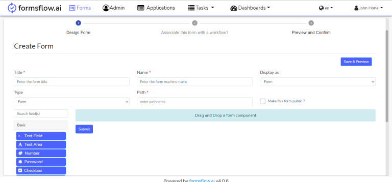 Create Item Formflow Ui Examples Welcome to formsflow.ai