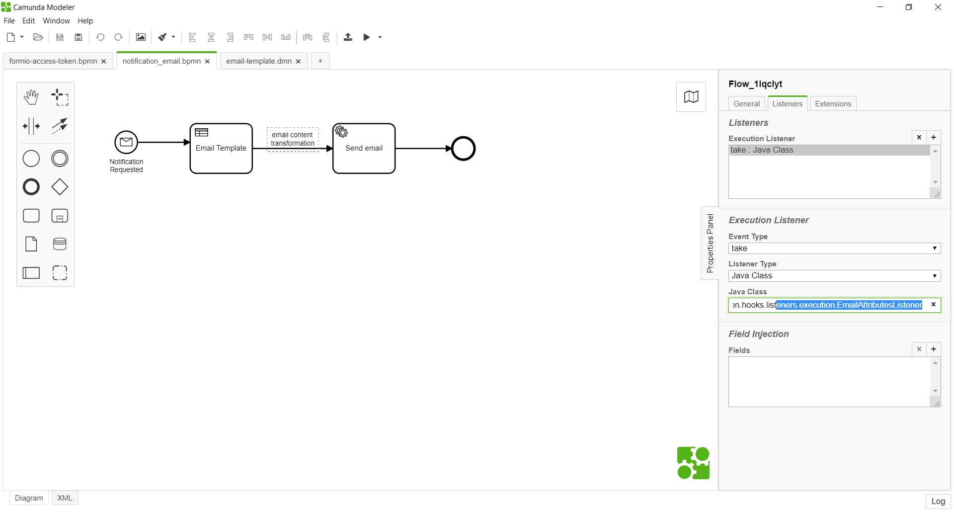 EmailAttributes listener - Snapshot