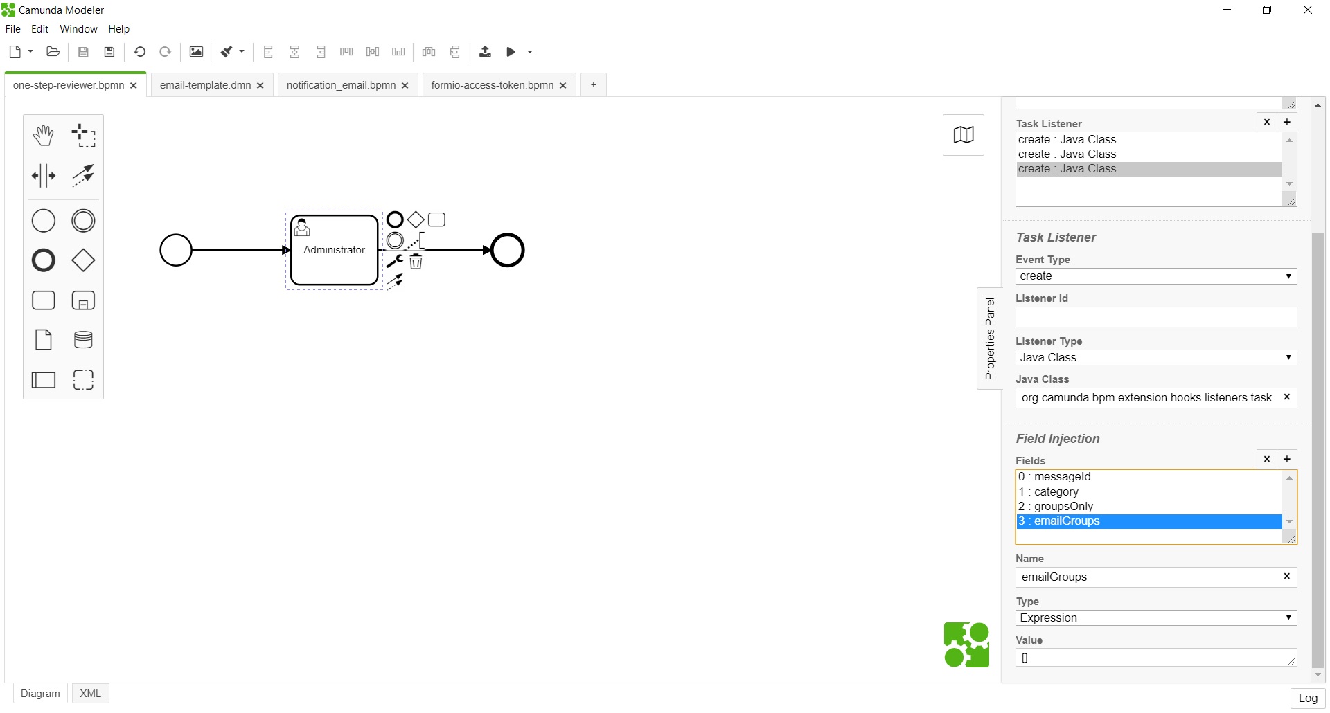 Notify listener (emailGroups) - Snapshot