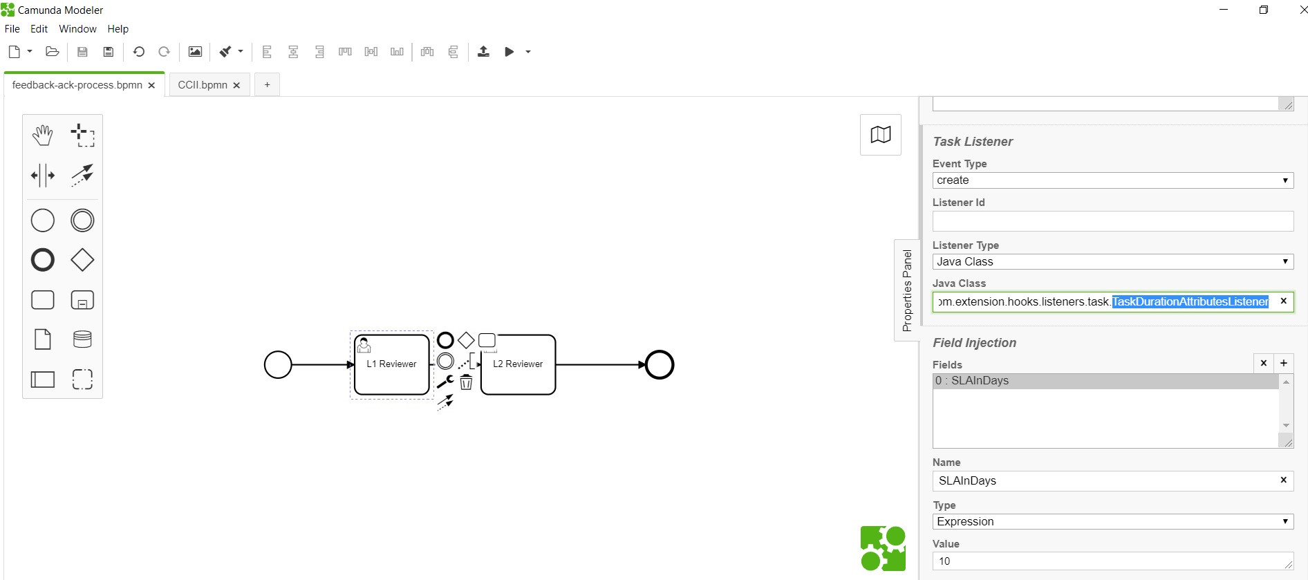 Task Duraion Attributes listener - Snapshot