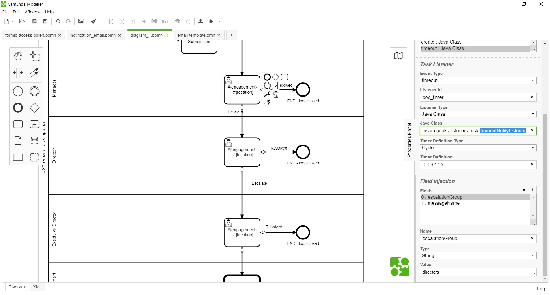 Timeout Notification listener escalationGroup - Snapshot